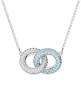 Swarovski Pave Linked Circle Pendant Necklace, 14-7/8" + 2" extender