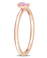 Pink Sapphire (1/4 ct. t.w.) Pear Stackable Ring 10K Rose Gold