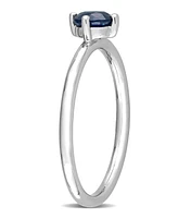 Sapphire (5/8 ct. t.w.) Solitaire Stackable Ring 10K White Gold