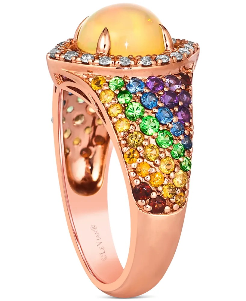 Le Vian Multi-Gemstone (1-7/8 ct. t.w.) & Nude Diamond (1/6 ct. t.w.) Statement Ring in 14k Rose Gold