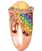 Le Vian Multi-Gemstone (1-7/8 ct. t.w.) & Nude Diamond (1/6 ct. t.w.) Statement Ring in 14k Rose Gold