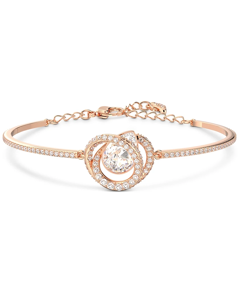 Swarovski Rose Gold-Tone Crystal Spiral Bangle Bracelet - Rose Gold