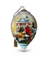 Ne'Qwa Art 7221126 Winter Beauty Hand-Painted Blown Glass Ornament