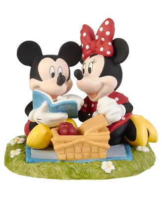 Precious Moments 221701 Disney Mickey Mouse and Minnie Mouse Life with You is Always a Picnic Bisque Porcelain Figurine
