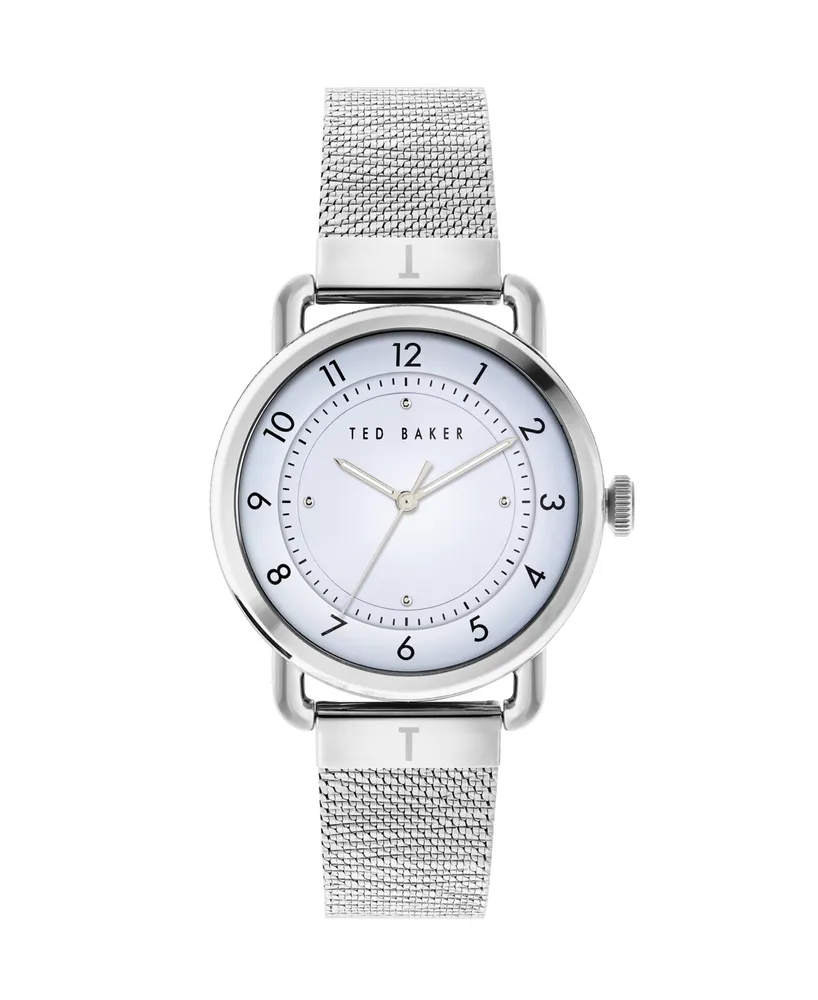 Ted Baker Women's Harriett Silver-Tone Stainless Steel Mesh Watch 38mm