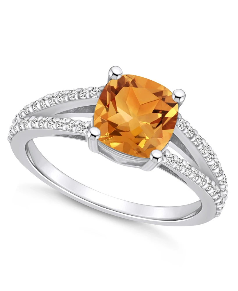 Macy's Citrine and Diamond Accent Ring 14K Gold