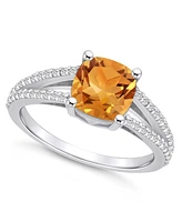 Macy's Citrine and Diamond Accent Ring 14K Gold