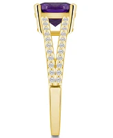 Macy's Amethyst and Diamond Accent Ring 14K Yellow Gold