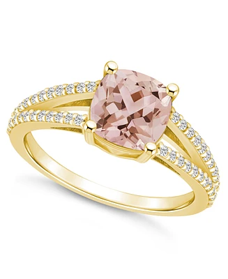 Macy's Morganite and Diamond Accent Ring 14K Yellow Gold
