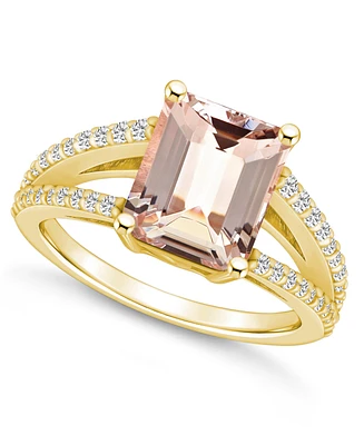 Macy's Morganite and Diamond Accent Ring 14K Yellow Gold