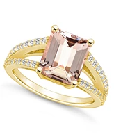 Macy's Morganite and Diamond Accent Ring 14K Yellow Gold