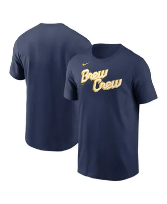 Men's Nike Navy Milwaukee Brewers City Connect Wordmark T-shirt