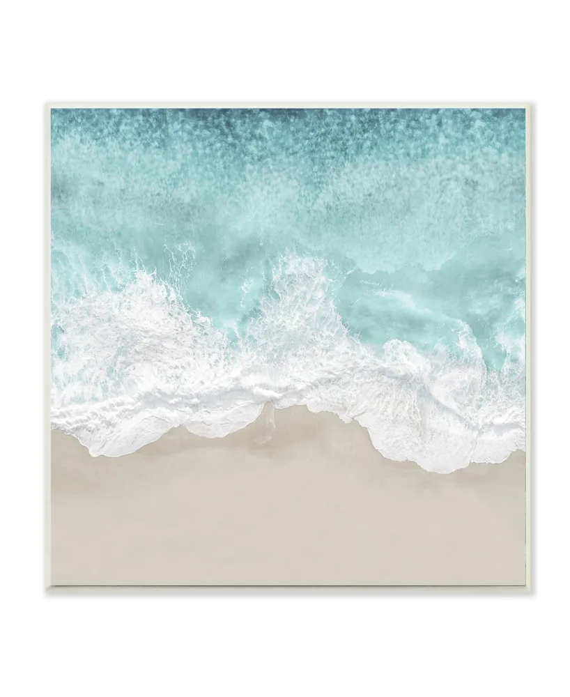 Stupell Industries Sea Foam Sandy Beach Soft Blue Coast Art, 12" x 12"