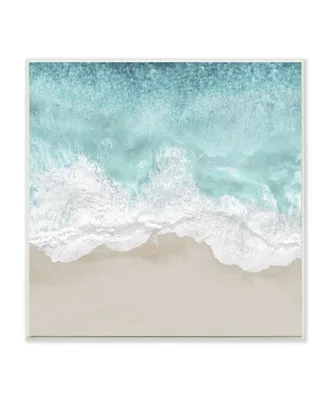 Stupell Industries Sea Foam Sandy Beach Soft Blue Coast Art, 12" x 12" - Multi