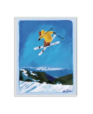 Stupell Industries Winter Athlete Ski Jump Snow Sports Art , 13" x 19" - Multi