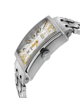 Gevril Men's Avenue of Americas Swiss Automatic Silver-Tone Stainless Steel Bracelet Watch 44mm