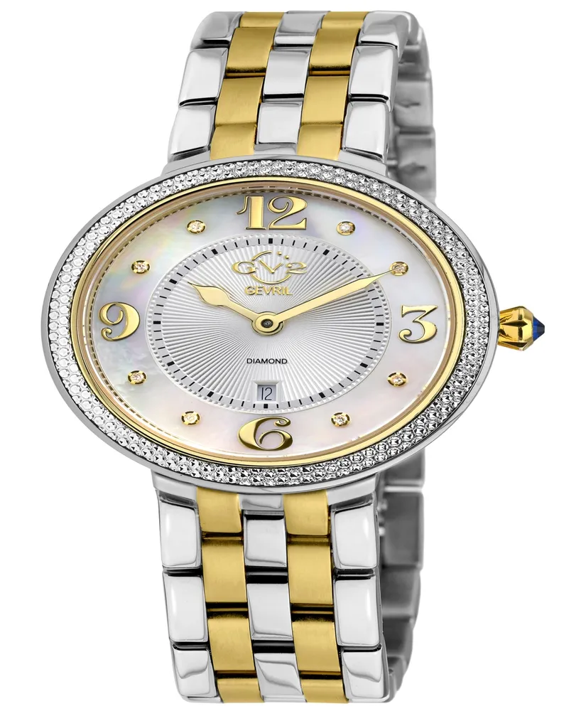 Gevril Women's Verona Swiss Quartz Tow-Tone Stainless Steel Bracelet Watch 37mm