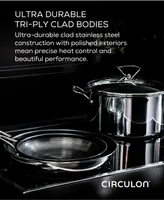 Circulon SteelShield C-Series Tri-Ply Clad Nonstick Saute Pan with Lid and Helper Handle, 5-Quart, Silver