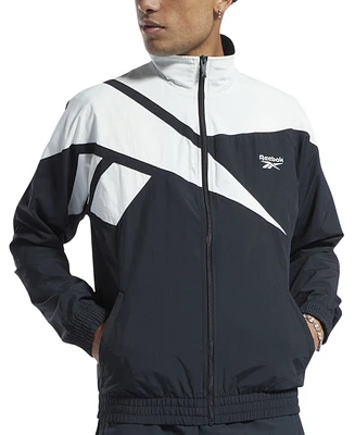 Reebok Men's Classics Vector Regular-Fit Logo Colorblocked Full-Zip Track Jacket