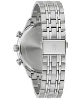 Bulova Men's Chronograph Classic Stainless Steel Bracelet Watch 42mm - Silver