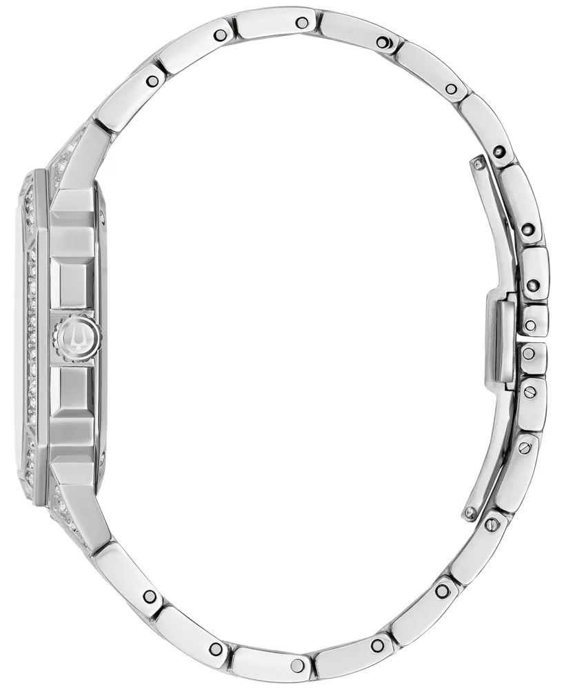 Bulova Men's Crystal Octava Stainless Steel Bracelet Watch 40mm - Silver