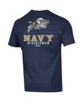 Men's Champion Navy Navy Midshipmen Stack 2-Hit T-shirt