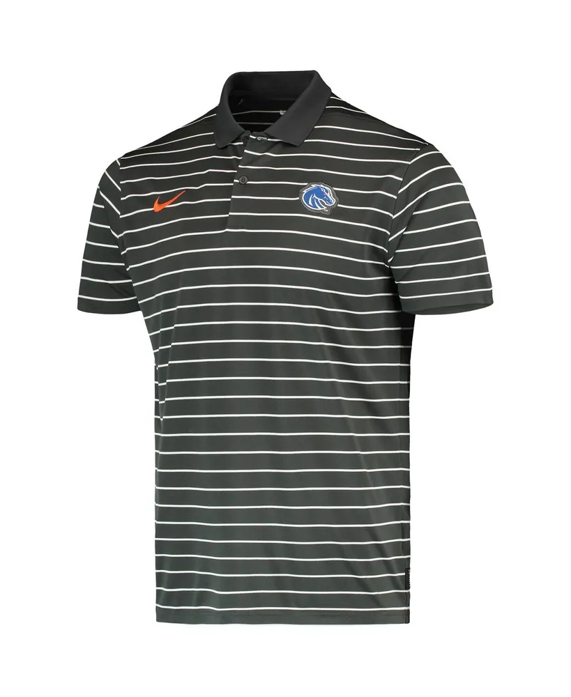 Men's Nike Anthracite Boise State Broncos Victory Stripe Performance Polo Shirt