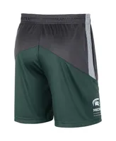 Men's Nike Charcoal and Green Michigan State Spartans Team Performance Knit Shorts