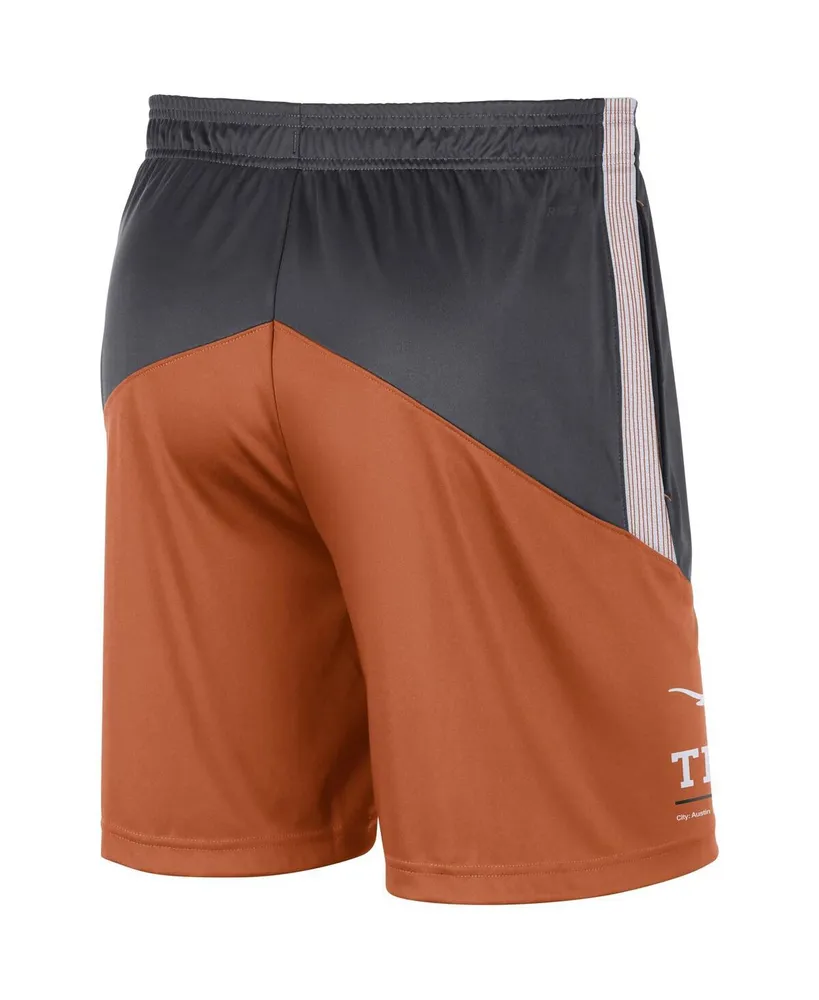 Men's Nike Gray and Texas Orange Longhorns Team Performance Knit Shorts