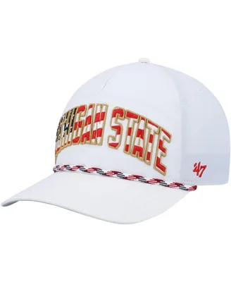Men's '47 White Michigan State Spartans Stars and Stripes Flag Flutter Hitch Snapback Hat