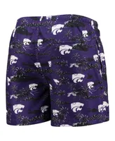 Men's Foco Purple Kansas State Wildcats Island Palm Swim Trunks