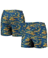 Men's Foco Navy West Virginia Mountaineers Island Palm Swim Trunks