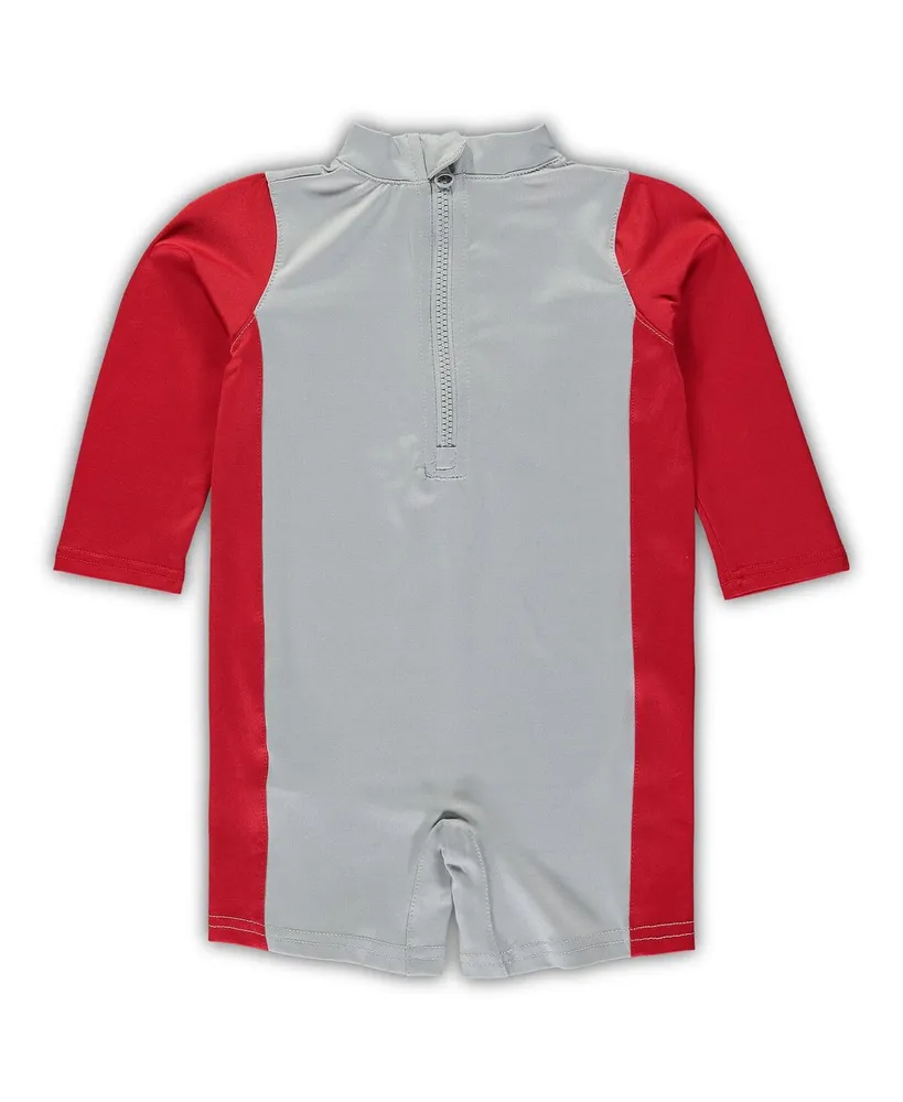 Infant Unisex Gray and Scarlet Ohio State Buckeyes Wave Runner Wetsuit