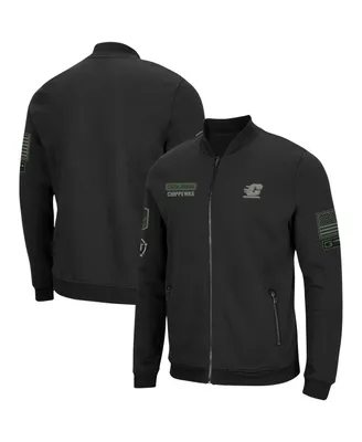 Men's Colosseum Black Cent. Michigan Chippewas Oht Military-Inspired Appreciation High-Speed Bomber Full-Zip Jacket