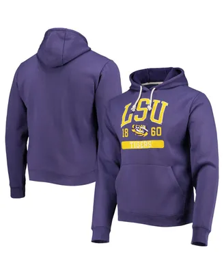 Men's League Collegiate Wear Purple Lsu Tigers Volume Up Essential Fleece Pullover Hoodie