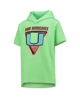 Big Boys Green Miami Hurricanes Game On Neon Daze Hoodie T-shirt