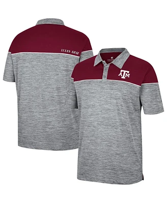 Men's Colosseum Heathered Gray, Maroon Texas A&M Aggies Birdie Polo Shirt