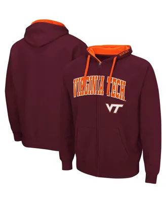 Men's Colosseum Maroon Virginia Tech Hokies Big and Tall Full-Zip Hoodie