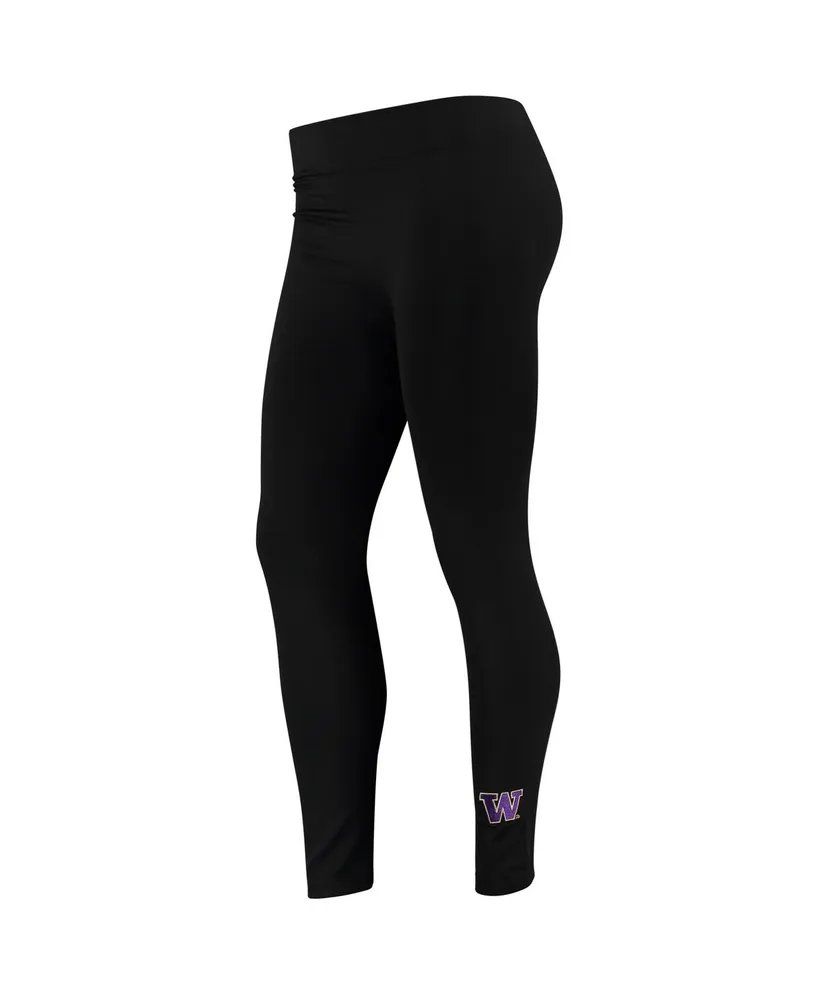 Women's ZooZatz Black Washington Huskies Fleece Leggings