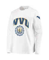 Women's Pressbox White West Virginia Mountaineers Edith Long Sleeve T-shirt
