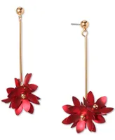 Holiday Lane Gold-Tone Poinsettia Drop Earrings, Created for Macy's