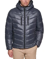 Club Room Men's Chevron Quilted Hooded Puffer Jacket, Created for Macy's