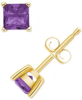 Amethyst Square Stud Earrings (5/8 ct. t.w.) 14k Gold