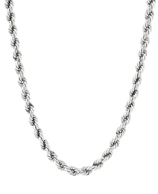 Evergreen Rope 26" Chain Necklace (5.3MM) in 10K White Gold