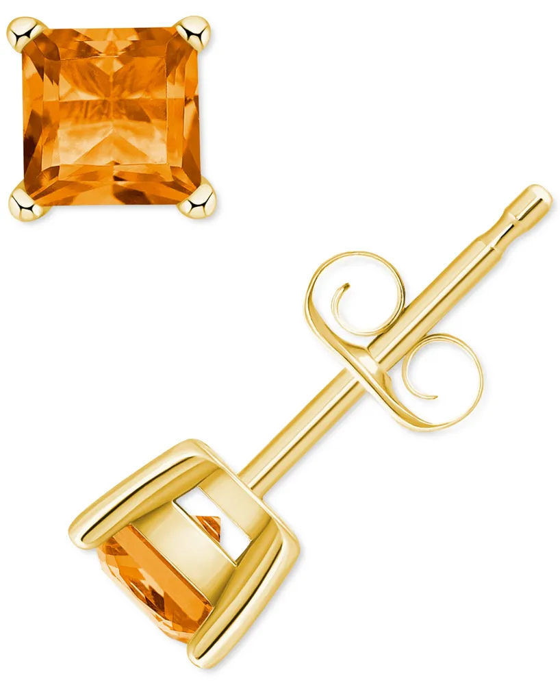 Citrine Square Stud Earrings (5/8 ct. t.w.) 14k Gold