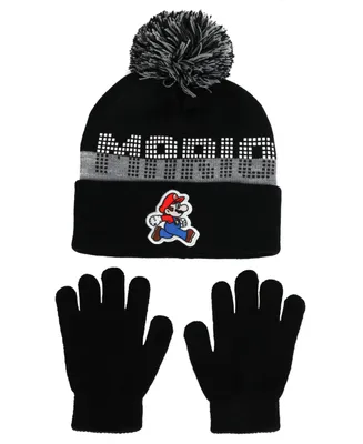 Big Boys Super Mario Hat and Gloves Set, 2-Piece