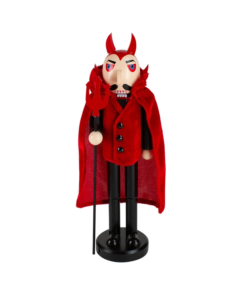 Devil Holding Pitch Fork Halloween Nutcracker, 14"