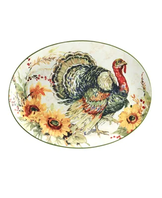 Harvest Morning Oval Turkey Platter