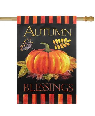 Autumn Blessings and Pumpkin Outdoor Garden Flag, 40" x 28"