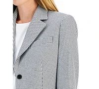 Anne Klein Women's Mini Houndstooth Two-Button Jacket & Flare-Leg Pants Pencil Skirt